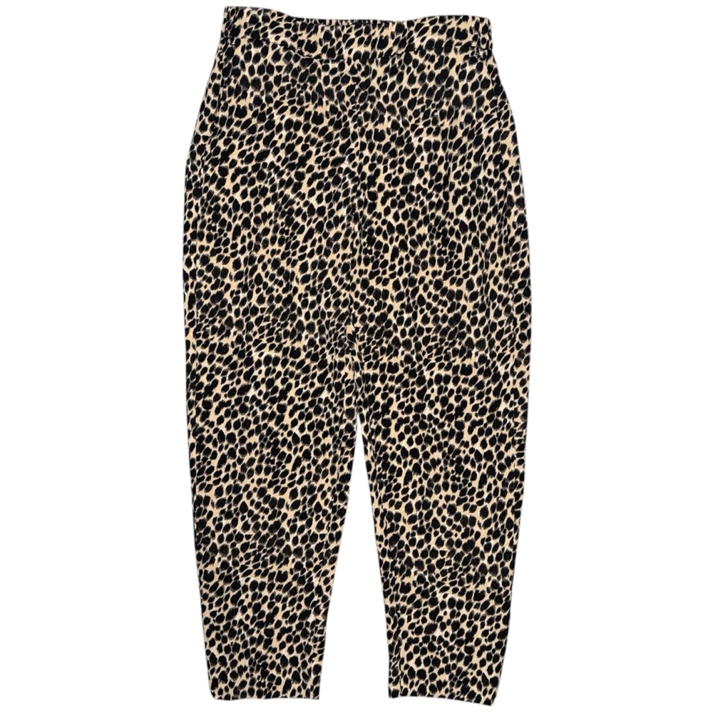 J.Crew Leopard Print Jamie Pant Sz 6 Pull On Elastic Waist Tapered Leg Brown